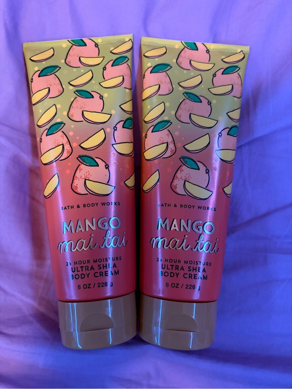 Bath & Body Works Mango Mai Tai Body Cream Duo - Yellow/Peach Gradient